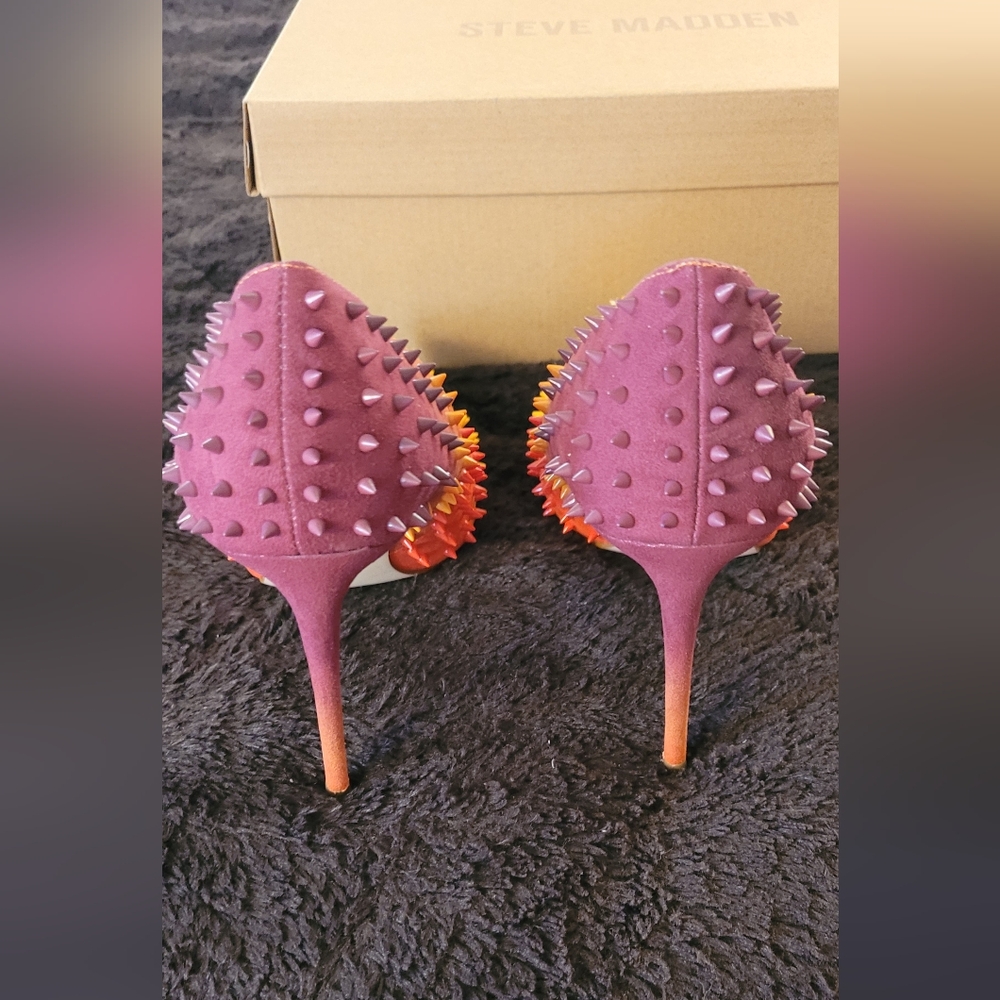 Steve Madden Yellow and Purple Spiked Heels - Picture 2 of 12
